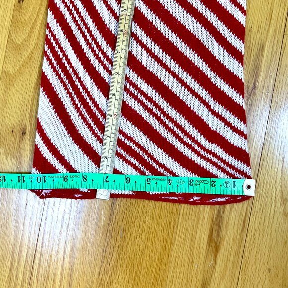 Christmas Overalls Knit Red White Stripe Wide Leg (S) NWT - Picture 9 of 9